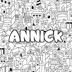 Dibujo para colorear ANNICK - decorado ciudad