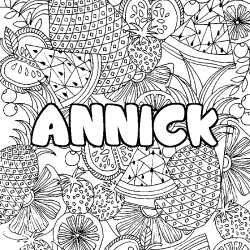 Coloración del nombre ANNICK - decorado mandala de frutas