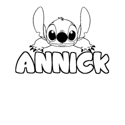 Coloración del nombre ANNICK - decorado Stitch