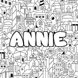 Dibujo para colorear ANNIE - decorado ciudad