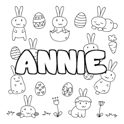 Dibujo para colorear ANNIE - decorado Pascua