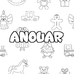 Coloración del nombre ANOUAR - decorado juguetes