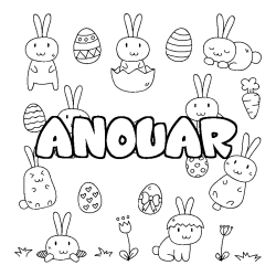 Coloración del nombre ANOUAR - decorado Pascua