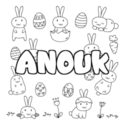 Coloración del nombre ANOUK - decorado Pascua