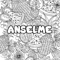 Coloración del nombre ANSELME - decorado mandala de frutas