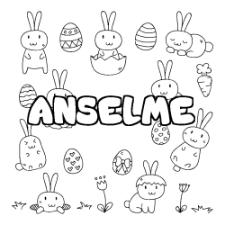 Coloración del nombre ANSELME - decorado Pascua