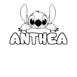 Coloración del nombre ANTHEA - decorado Stitch