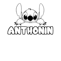 Coloración del nombre ANTHONIN - decorado Stitch