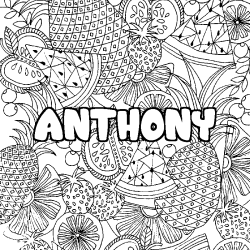 Coloración del nombre ANTHONY - decorado mandala de frutas