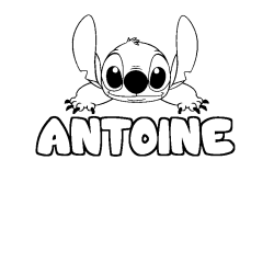 Coloración del nombre ANTOINE - decorado Stitch