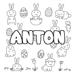 Coloración del nombre ANTON - decorado Pascua