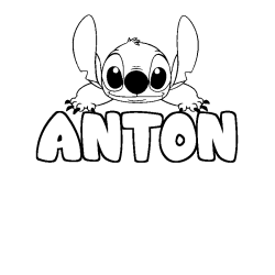 Coloración del nombre ANTON - decorado Stitch