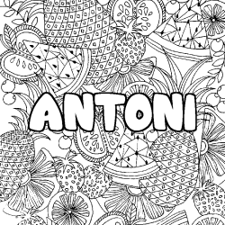 Coloración del nombre ANTONI - decorado mandala de frutas