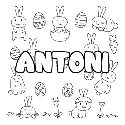 Coloración del nombre ANTONI - decorado Pascua