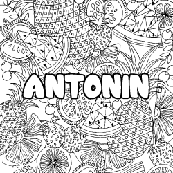 Coloración del nombre ANTONIN - decorado mandala de frutas