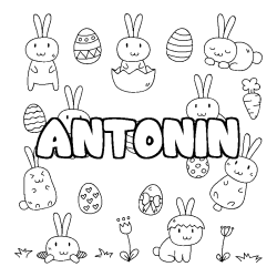 Coloración del nombre ANTONIN - decorado Pascua