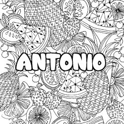 Coloración del nombre ANTONIO - decorado mandala de frutas