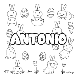 Coloración del nombre ANTONIO - decorado Pascua