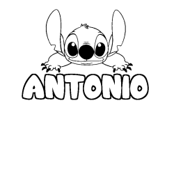 Coloración del nombre ANTONIO - decorado Stitch