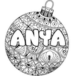 Coloración del nombre ANYA - decorado bola de Navidad