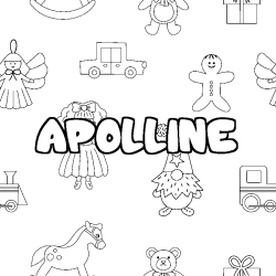 Coloración del nombre APOLLINE - decorado juguetes