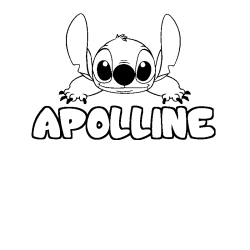 Coloración del nombre APOLLINE - decorado Stitch