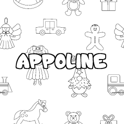 Coloración del nombre APPOLINE - decorado juguetes
