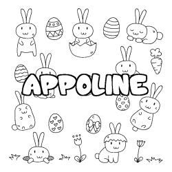 Coloración del nombre APPOLINE - decorado Pascua