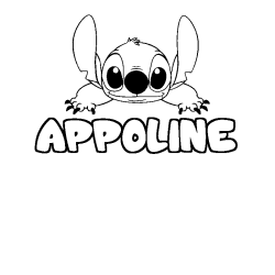 Coloración del nombre APPOLINE - decorado Stitch