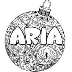 Coloración del nombre ARIA - decorado bola de Navidad
