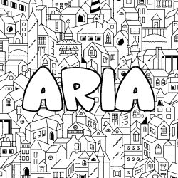 Dibujo para colorear ARIA - decorado ciudad