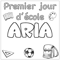 Dibujo para colorear ARIA - decorado primer d&iacute;a de escuela