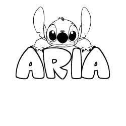 Coloración del nombre ARIA - decorado Stitch