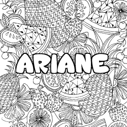 Dibujo para colorear ARIANE - decorado mandala de frutas