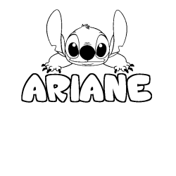 Coloración del nombre ARIANE - decorado Stitch