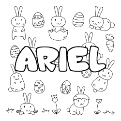 Coloración del nombre ARIEL - decorado Pascua