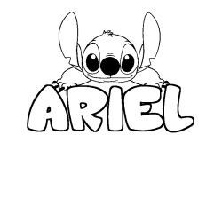 Coloración del nombre ARIEL - decorado Stitch