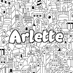 Dibujo para colorear Arlette - decorado ciudad