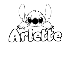 Coloración del nombre Arlette - decorado Stitch