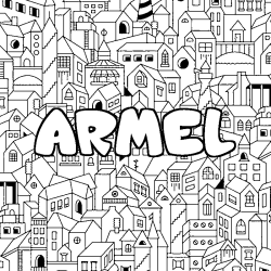 Coloración del nombre ARMEL - decorado ciudad