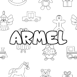 Coloración del nombre ARMEL - decorado juguetes