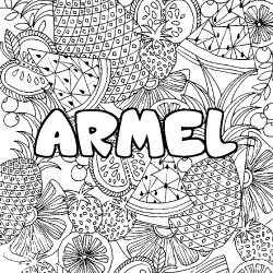 Coloración del nombre ARMEL - decorado mandala de frutas