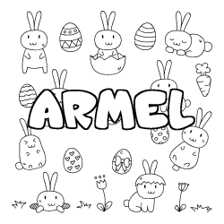 Coloración del nombre ARMEL - decorado Pascua