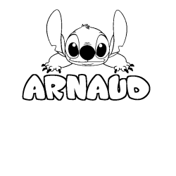 Coloración del nombre ARNAUD - decorado Stitch