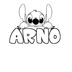 Coloración del nombre ARNO - decorado Stitch