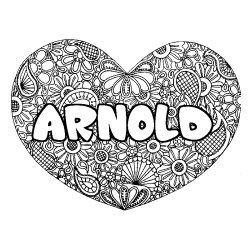 Coloración del nombre ARNOLD - decorado mandala de corazón