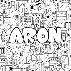 Coloración del nombre ARON - decorado ciudad