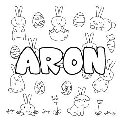 Coloración del nombre ARON - decorado Pascua