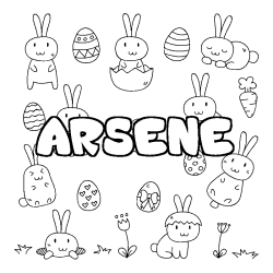 Coloración del nombre ARSENE - decorado Pascua