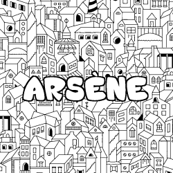 Coloración del nombre ARSÈNE - decorado ciudad